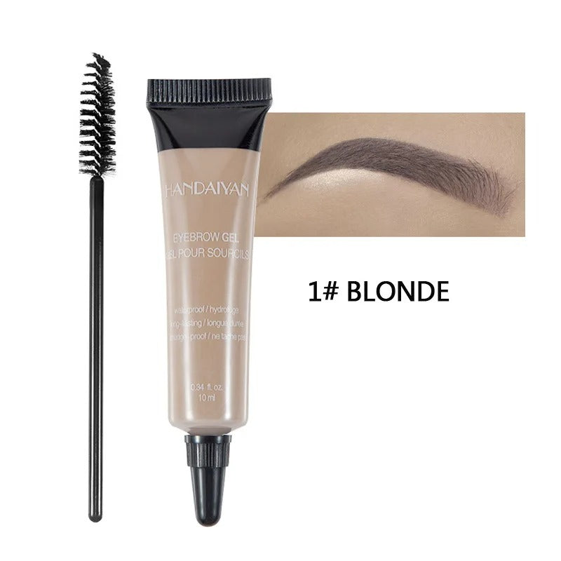 Natural Eyebrow Tint Gel Waterproof Smudge Proof 6 Shades Pigmented Cream Enhancer with Dual Ended Brush