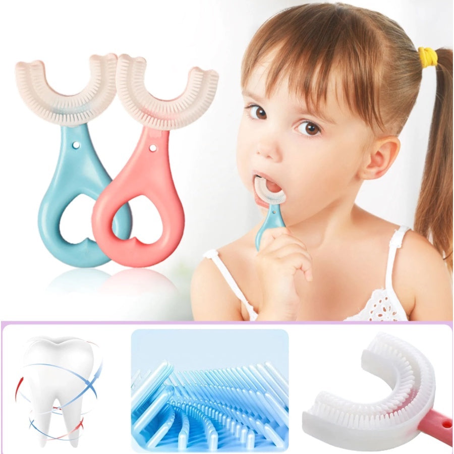 (Pack of 2) Silicone Baby U shaped Tooth Brush, Gum Protector Soft Toothbrush