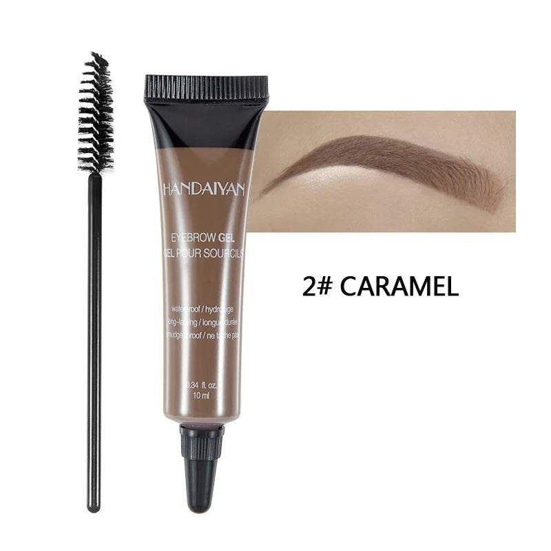 Natural Eyebrow Tint Gel Waterproof Smudge Proof 6 Shades Pigmented Cream Enhancer with Dual Ended Brush
