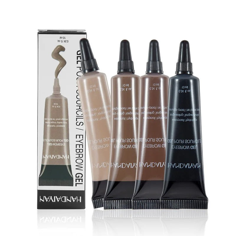 Natural Eyebrow Tint Gel Waterproof Smudge Proof 6 Shades Pigmented Cream Enhancer with Dual Ended Brush