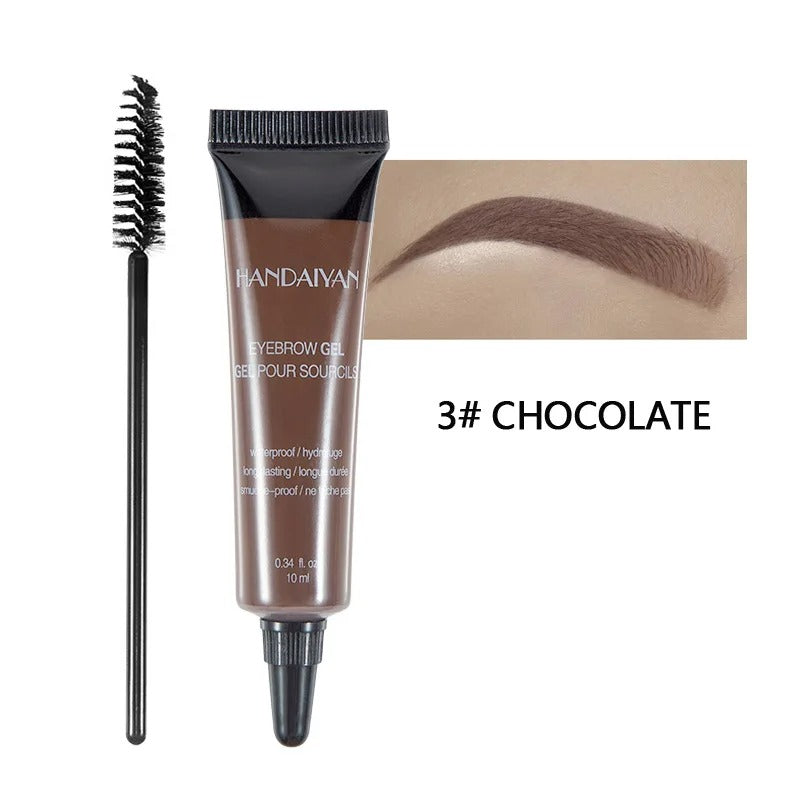 Natural Eyebrow Tint Gel Waterproof Smudge Proof 6 Shades Pigmented Cream Enhancer with Dual Ended Brush