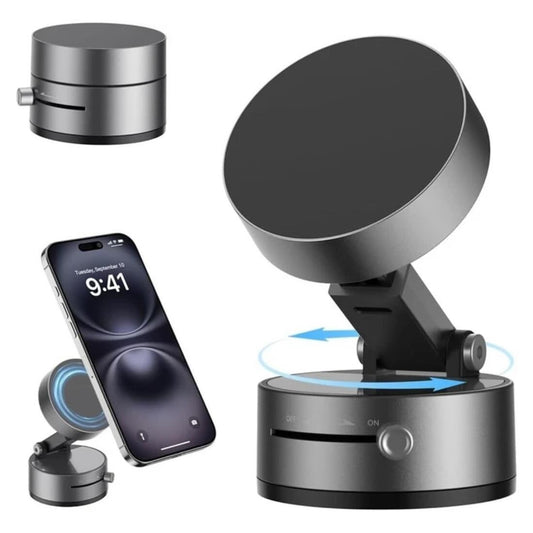 Magnetic Wireless Phone Holder with Foldable Suction Grip for Secure Mounting