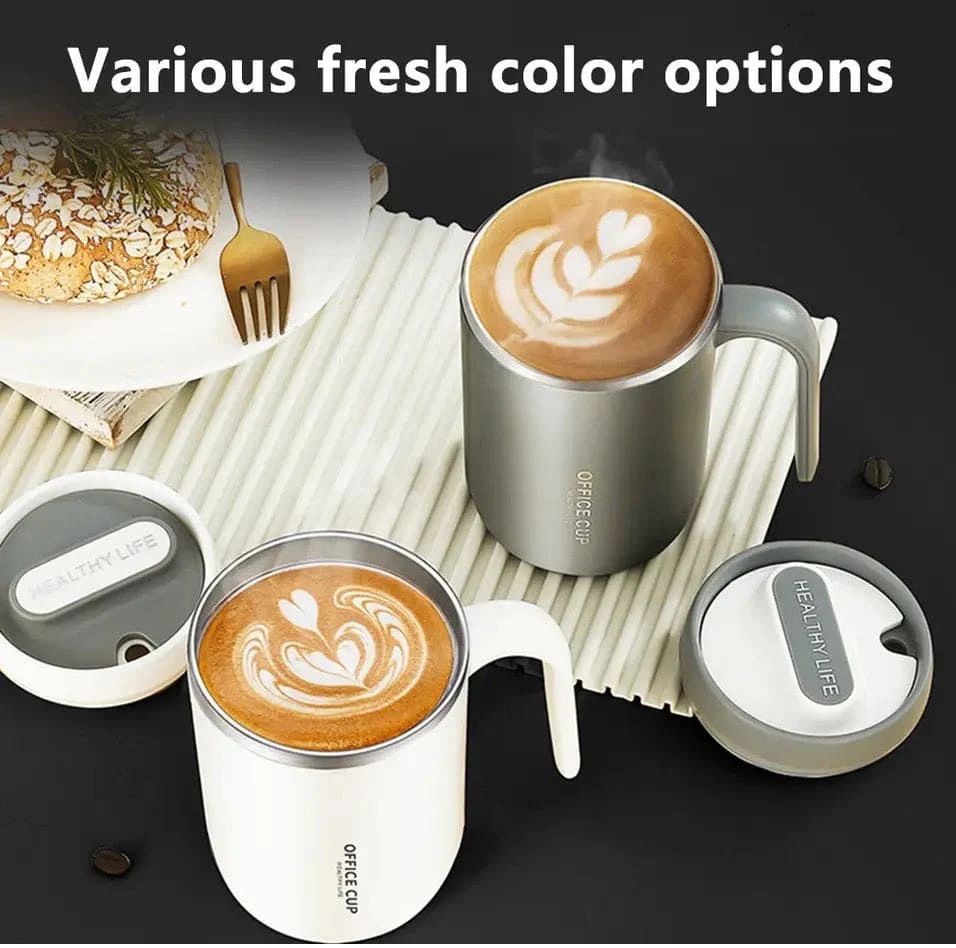 Steel Insulated Mug with Lids Travel Carry Mug With Handle Coffee Milk Juice Mug with Straws and Lids Kitchen Drinkware